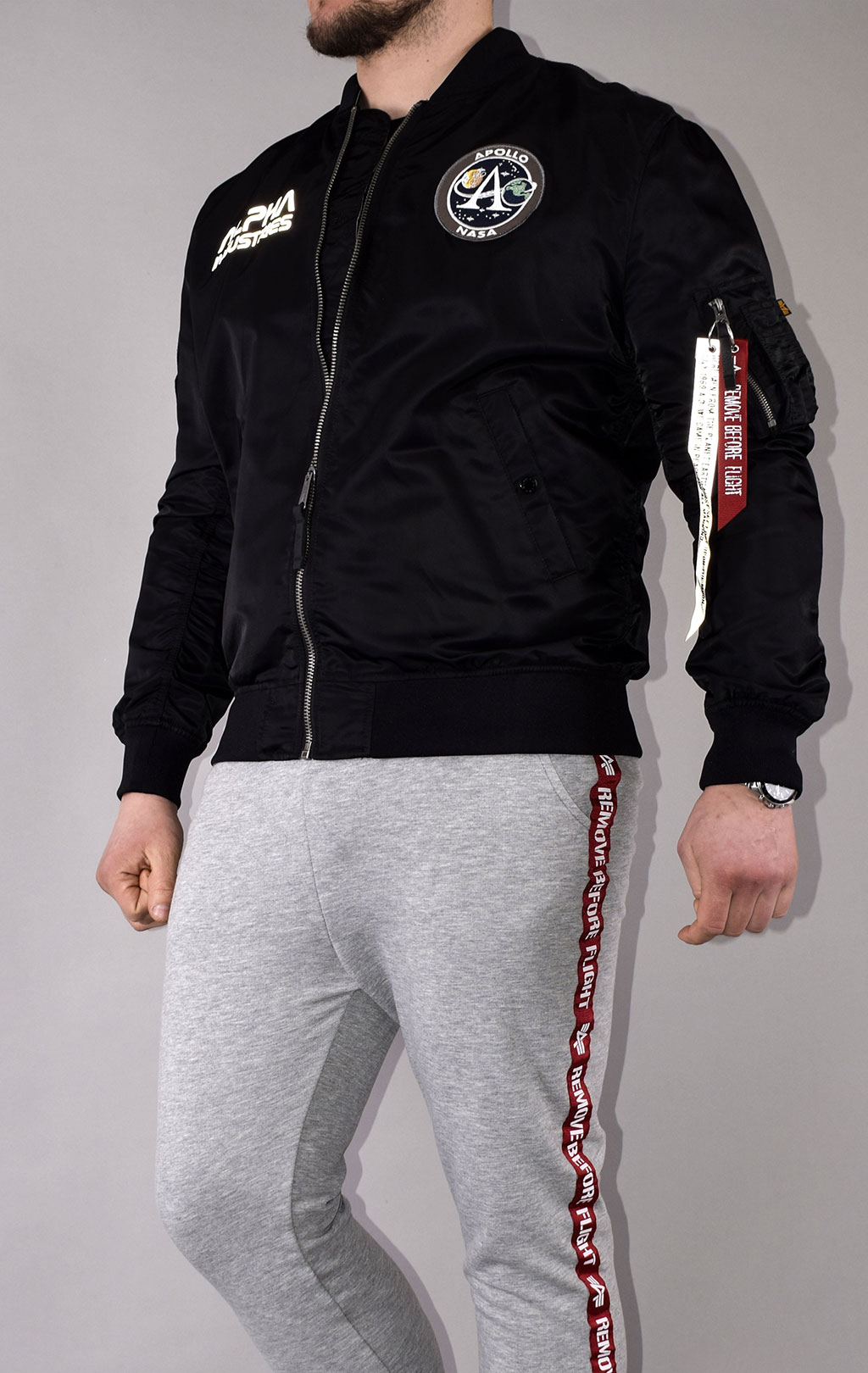 Ветровка-бомбер ALPHA INDUSTRIES MA-1 MOON LANDING REVERSIBLE black 