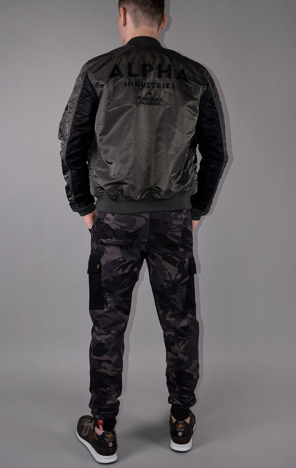 Ветровка-бомбер ALPHA INDUSTRIES MA-1 TT CUSTOM greyblack 