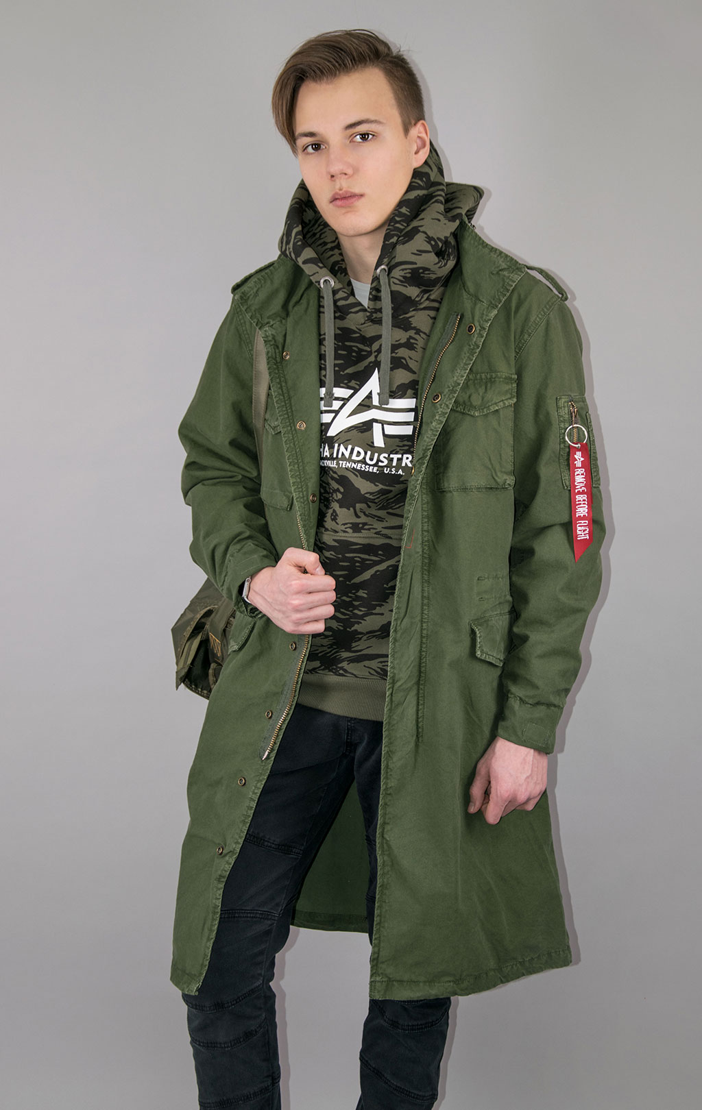Ветровка ALPHA INDUSTRIES M-65 COAT LW dark olive 
