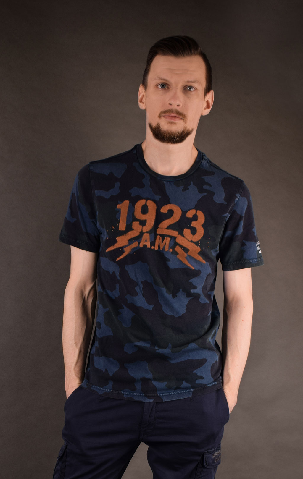 Футболка AERONAUTICA MILITARE SS19 camouflage blue (TS 1603) 