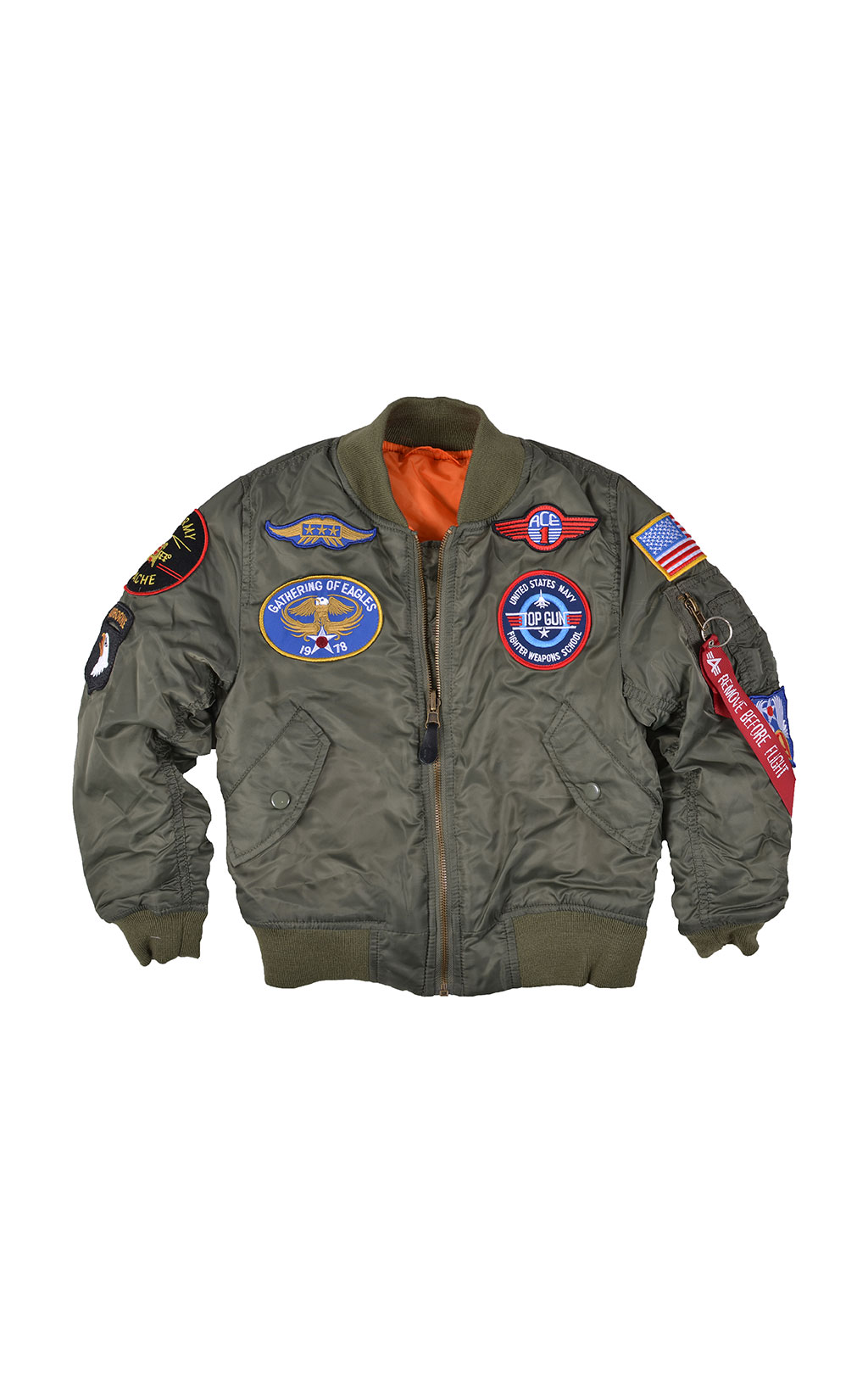 Детская куртка-бомбер лётная ALPHA INDUSTRIES MA-1 Youth Patch Kids sage green 