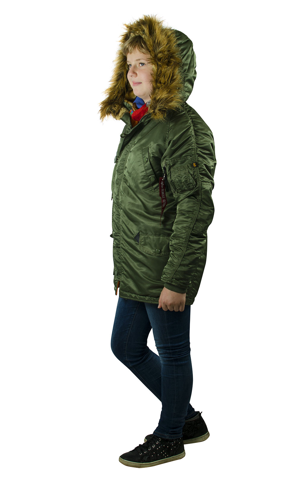 Детская аляска длинная ALPHA INDUSTRIES N-3B VF sage green 