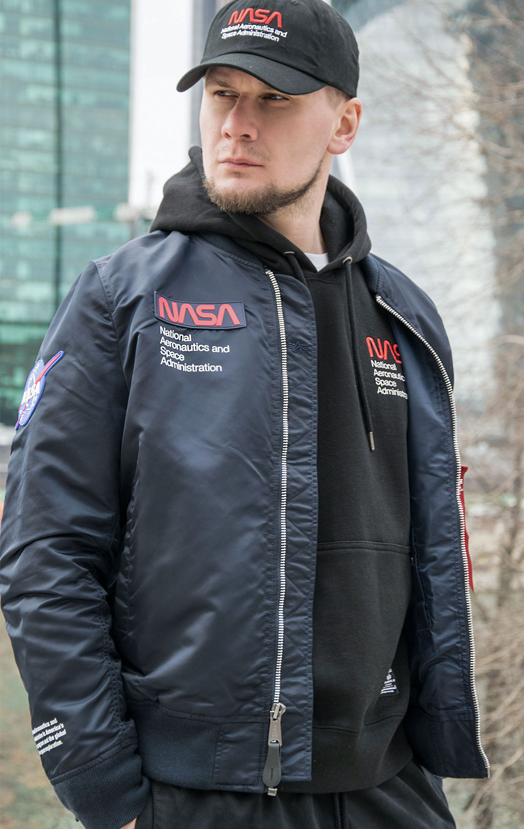 Бомбер-ветровка ALPHA INDUSTRIES L-2B NASA GEN-II FLIGHT JACKET SS 23 m replica blue 