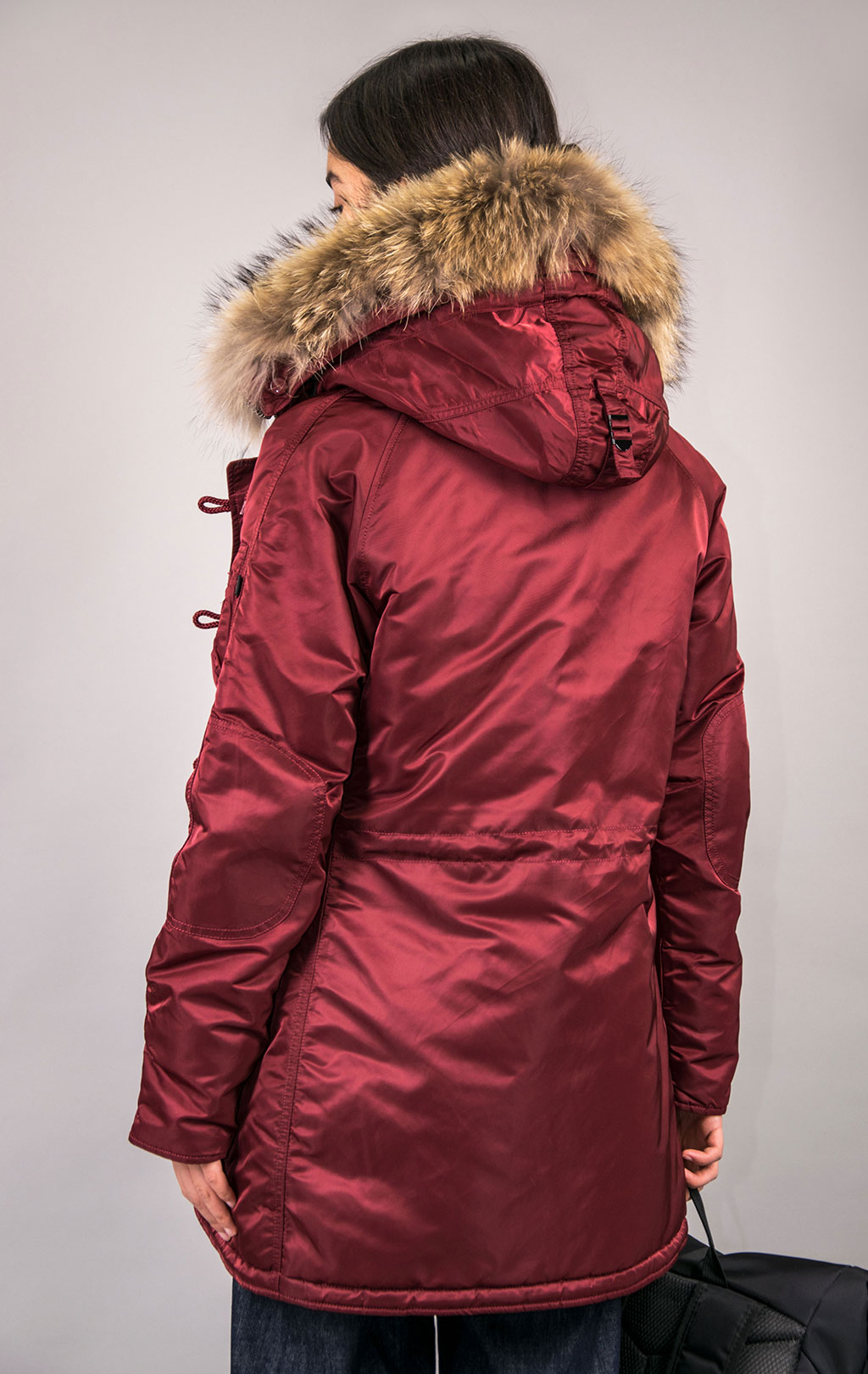 Женская аляска ALPHA INDUSTRIES N-3B CLASSIC original fit натур. мех FW 21 m commander red 