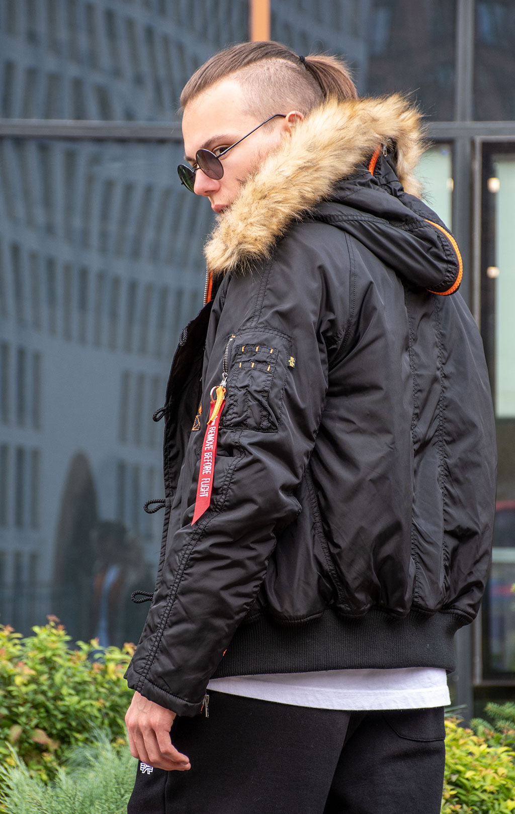 Аляска короткая ALPHA INDUSTRIES N-2B PPS black/orange 