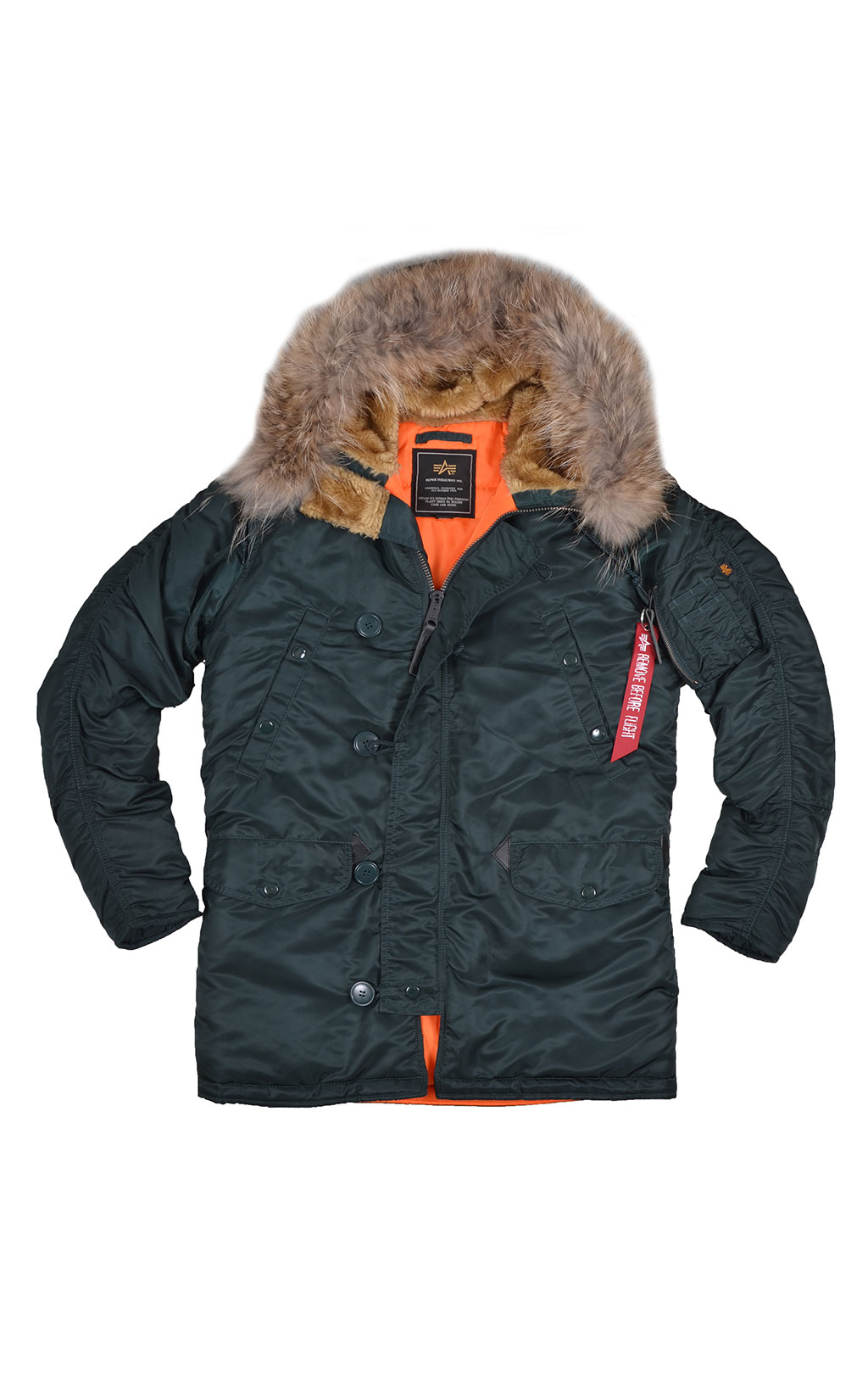 Аляска ALPHA INDUSTRIES VF 59 big size N-3B натур. мех dark petrol 