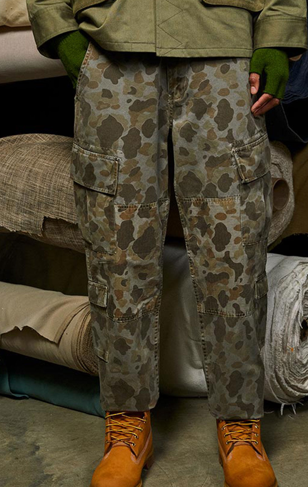 Брюки-карго ALPHA INDUSTRIES ACU BATTLEWASH PANT плотные FW 23/24 brown frogskin camo 
