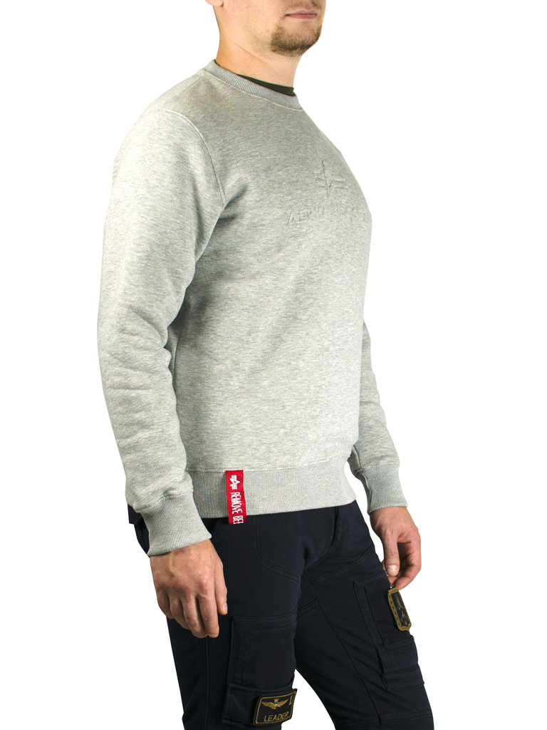 Свитшот ALPHA INDUSTRIES 3D grey heather 