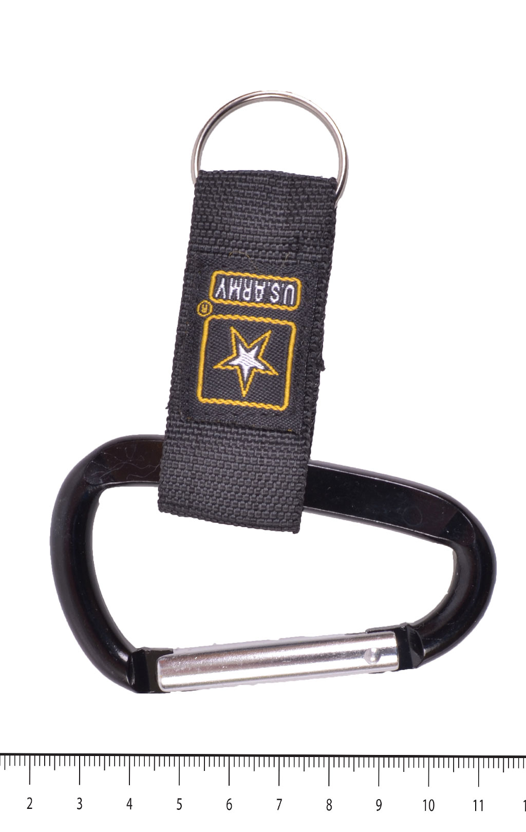 Карабин с кольцом US ARMY black 