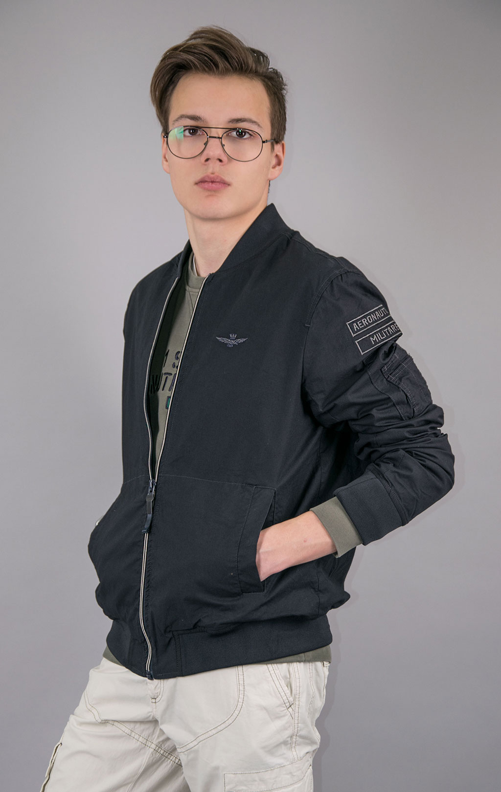 Ветровка-бомбер AERONAUTICA MILITARE SS 23 m/TR blue black (AB 2089) 