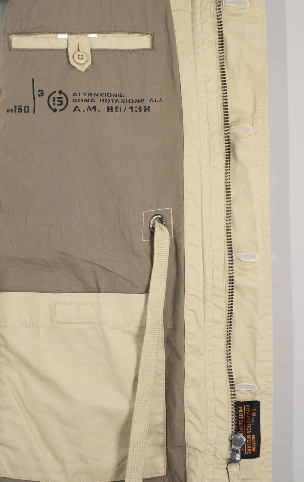 Ветровка AERONAUTICA MILITARE M-65 big size SS 25 m/IN antelope beige (AB 2212) 