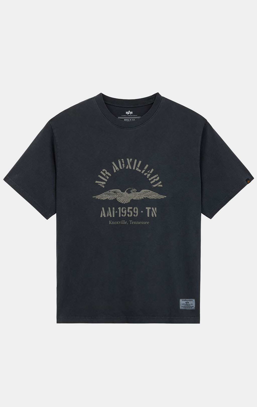 Футболка ALPHA INDUSTRIES ESSENTIAL RELAXED FIT TEE (BATTLEWASH AIR AUX) FW 26/27 black 