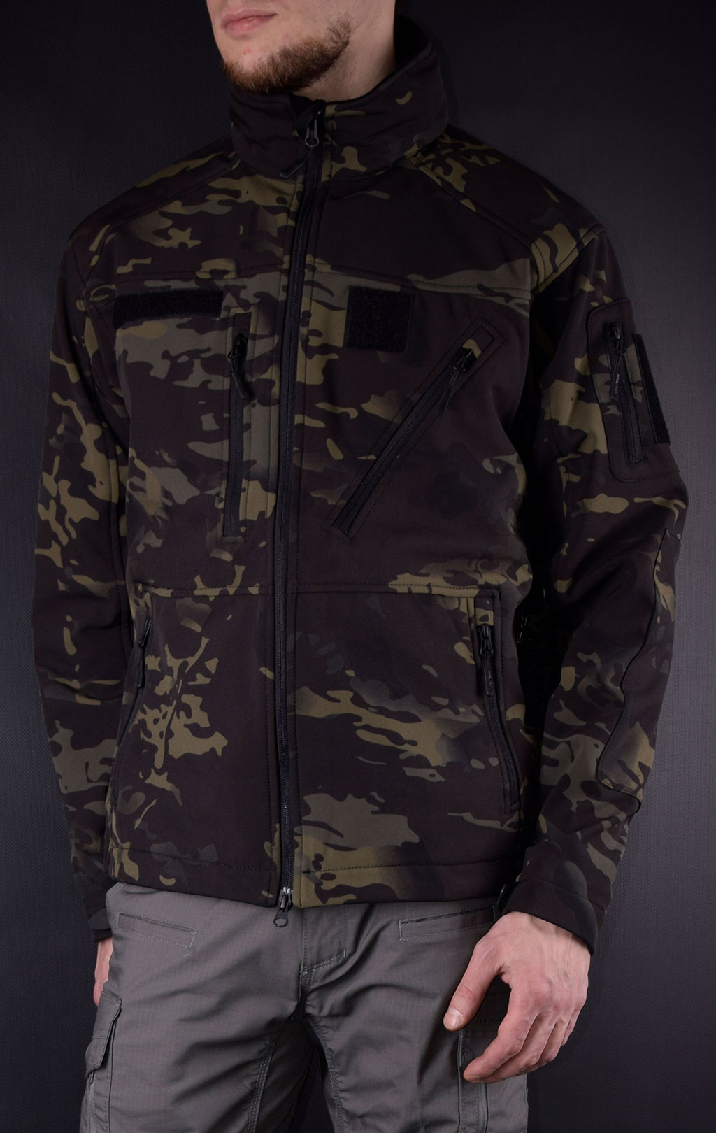 Куртка тактическая Mil-Tec SCU 14 Soft Shell multitarn black 