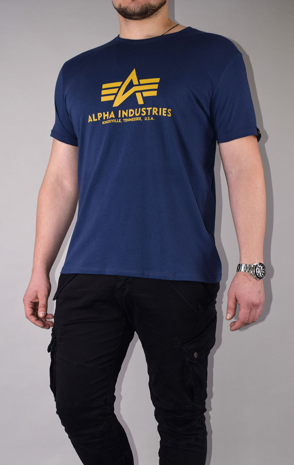 Футболка ALPHA INDUSTRIES BASIC T big size new navy 