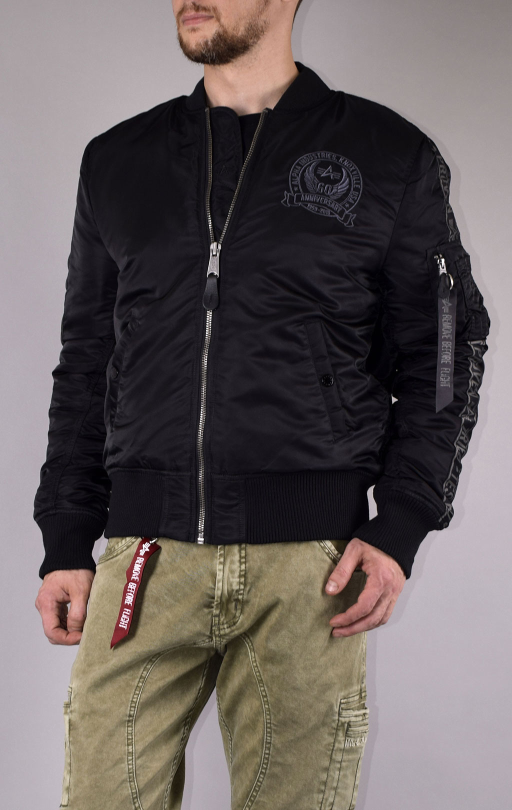 Бомбер ALPHA INDUSTRIES MA-1 60TH ANNIVERSARY black 