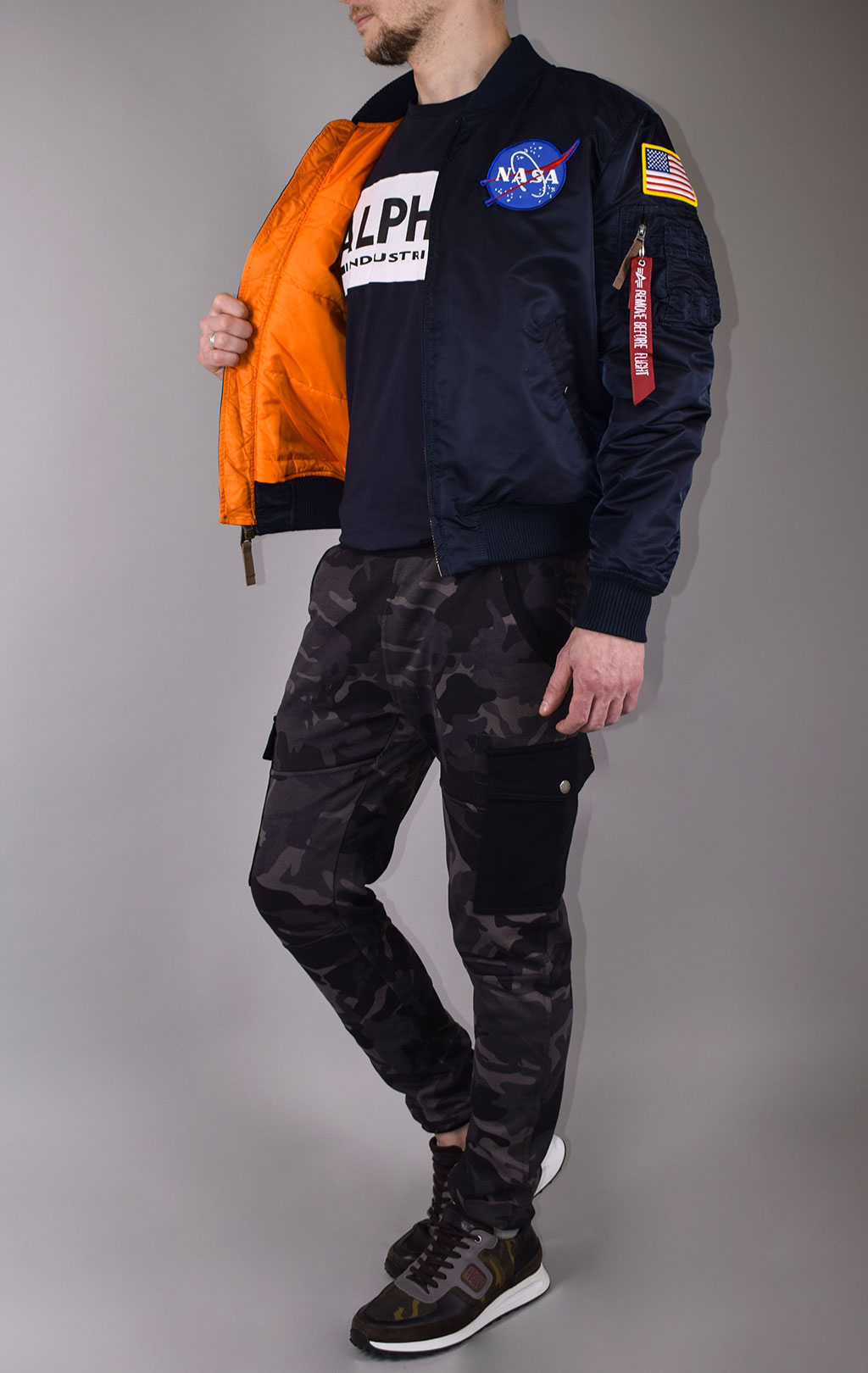 Бомбер ALPHA INDUSTRIES MA-1 VF NASA rep. blue 