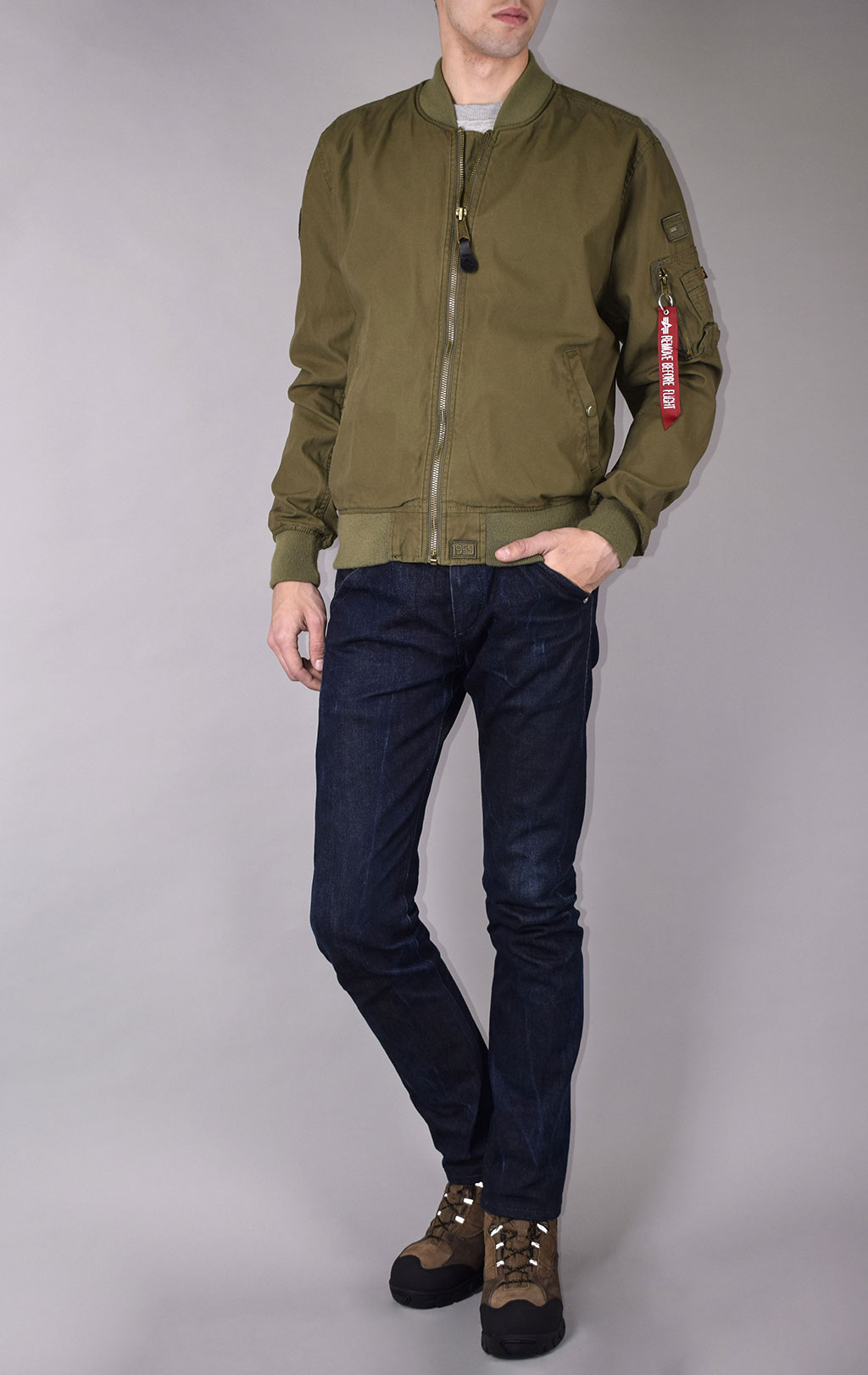 Ветровка-бомбер ALPHA INDUSTRIES GROUND CREW MA-1 burnt olive 