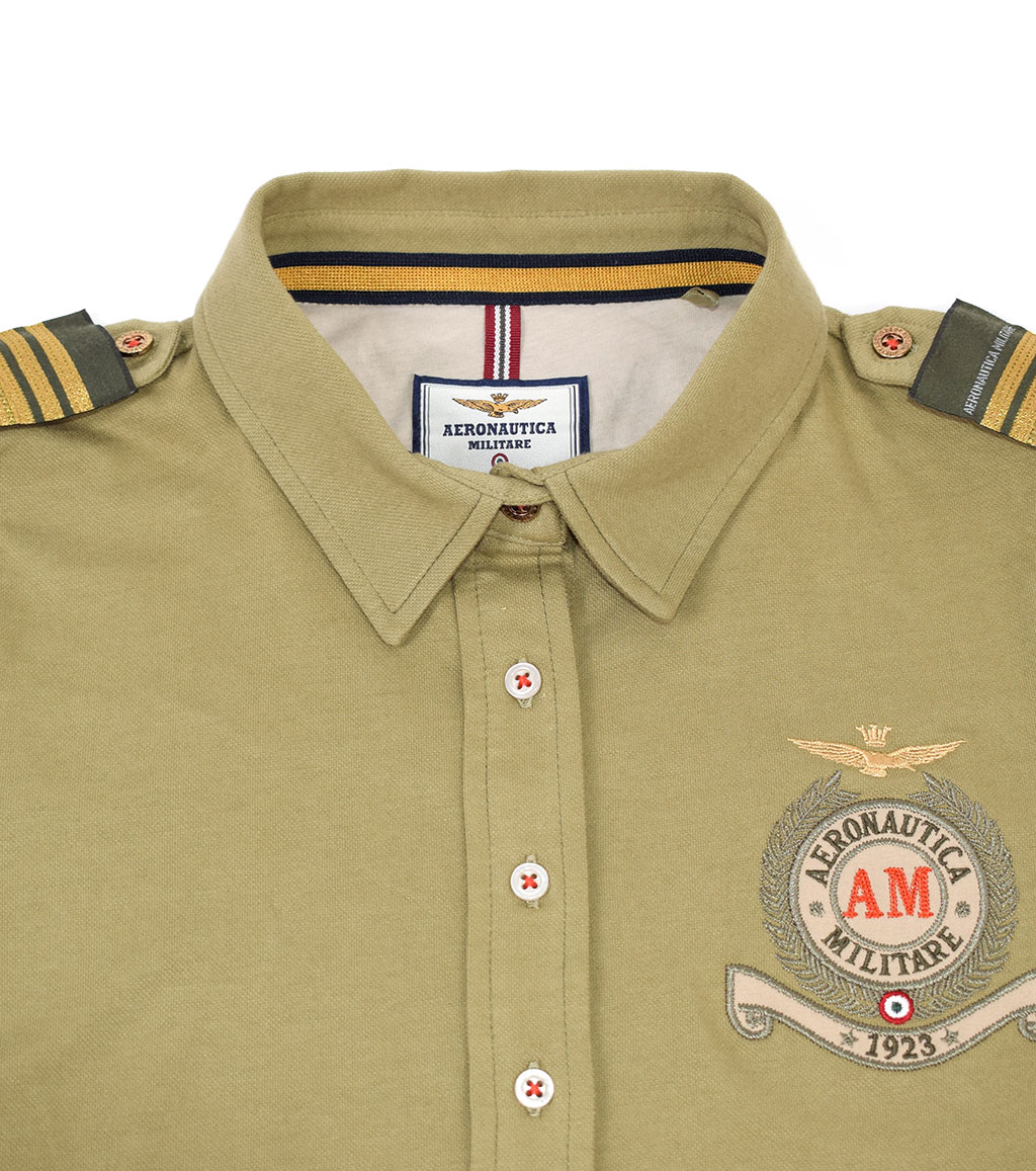 Женская футболка-поло AERONAUTICA MILITARE SS19 verde chiaro (PO 1319) 