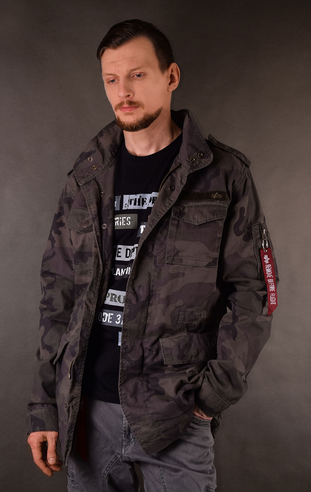 Ветровка ALPHA INDUSTRIES M-65 HUNTINGTON dark olive camo 