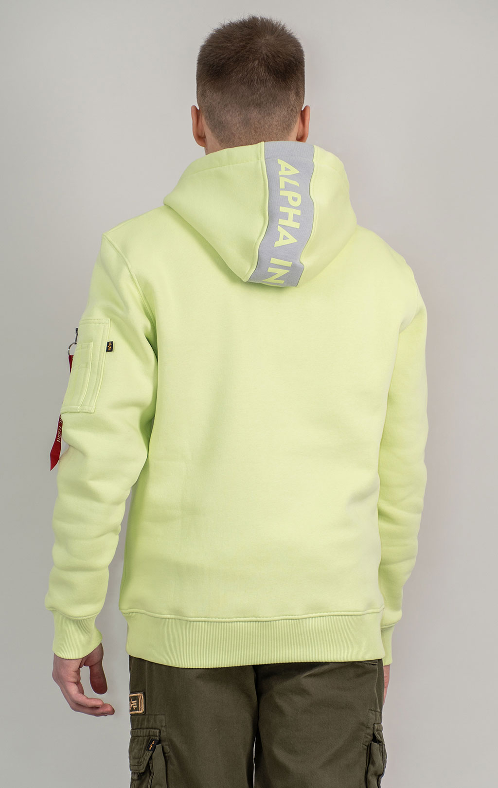 Толстовка ALPHA INDUSTRIES REFLECTIVE STRIPE HOODY arctic lime 