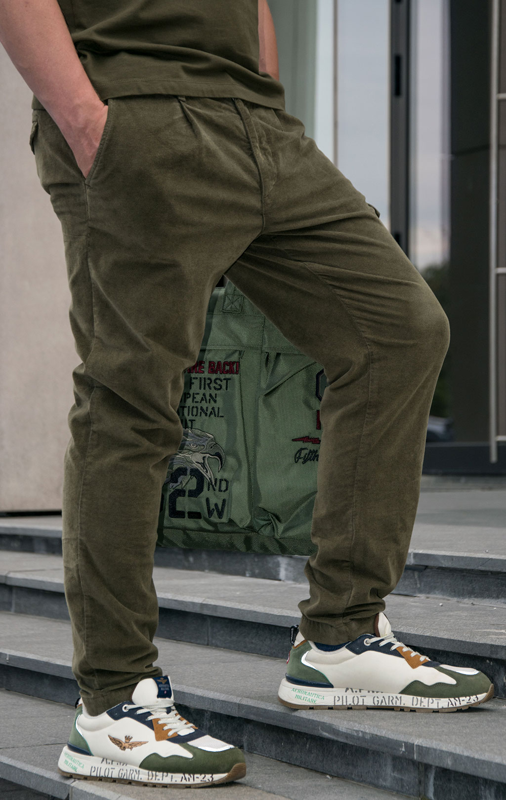 Брюки-карго AERONAUTICA MILITARE плотные FW 23/24/AL off green (PA 1544) 