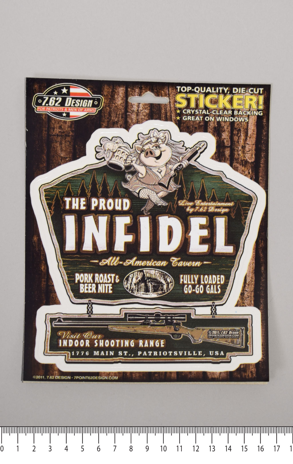Наклейка 7,62 THE PROUD INFIDEL 