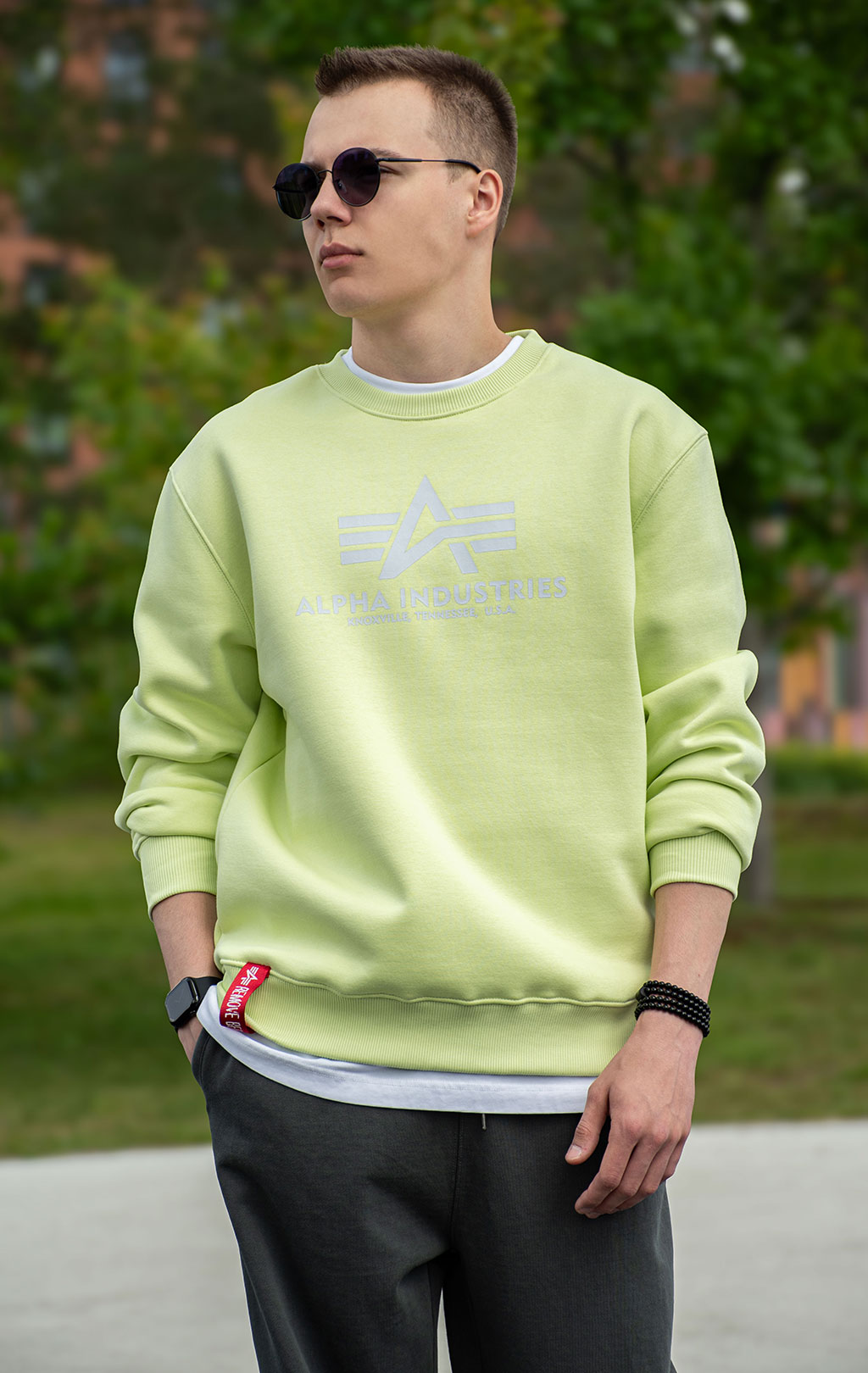 Свитшот ALPHA INDUSTRIES BASIC SWEATER arctic lime 