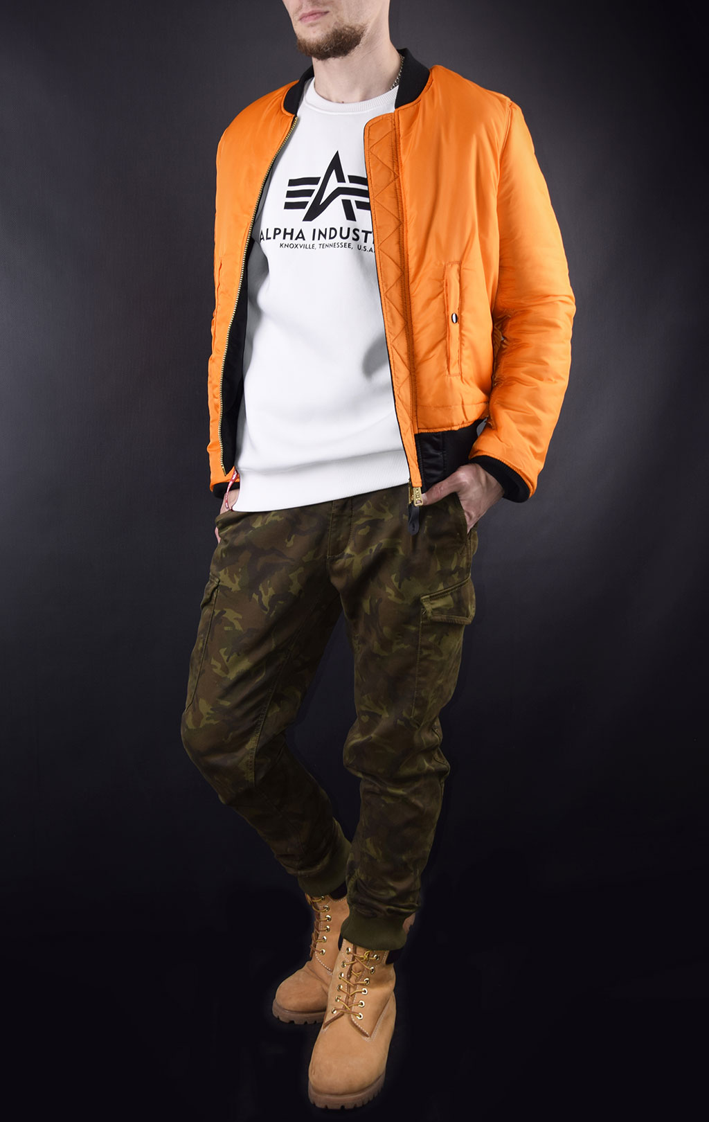 Бомбер ALPHA INDUSTRIES MA-1 SLIM FIT black 