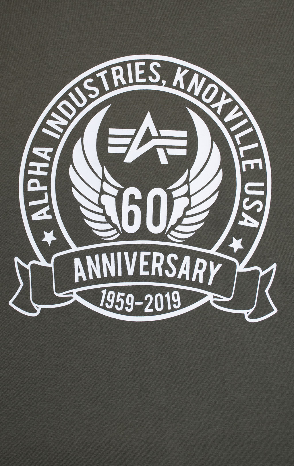 Футболка ALPHA INDUSTRIES ANNIVERSARY T dark olive 