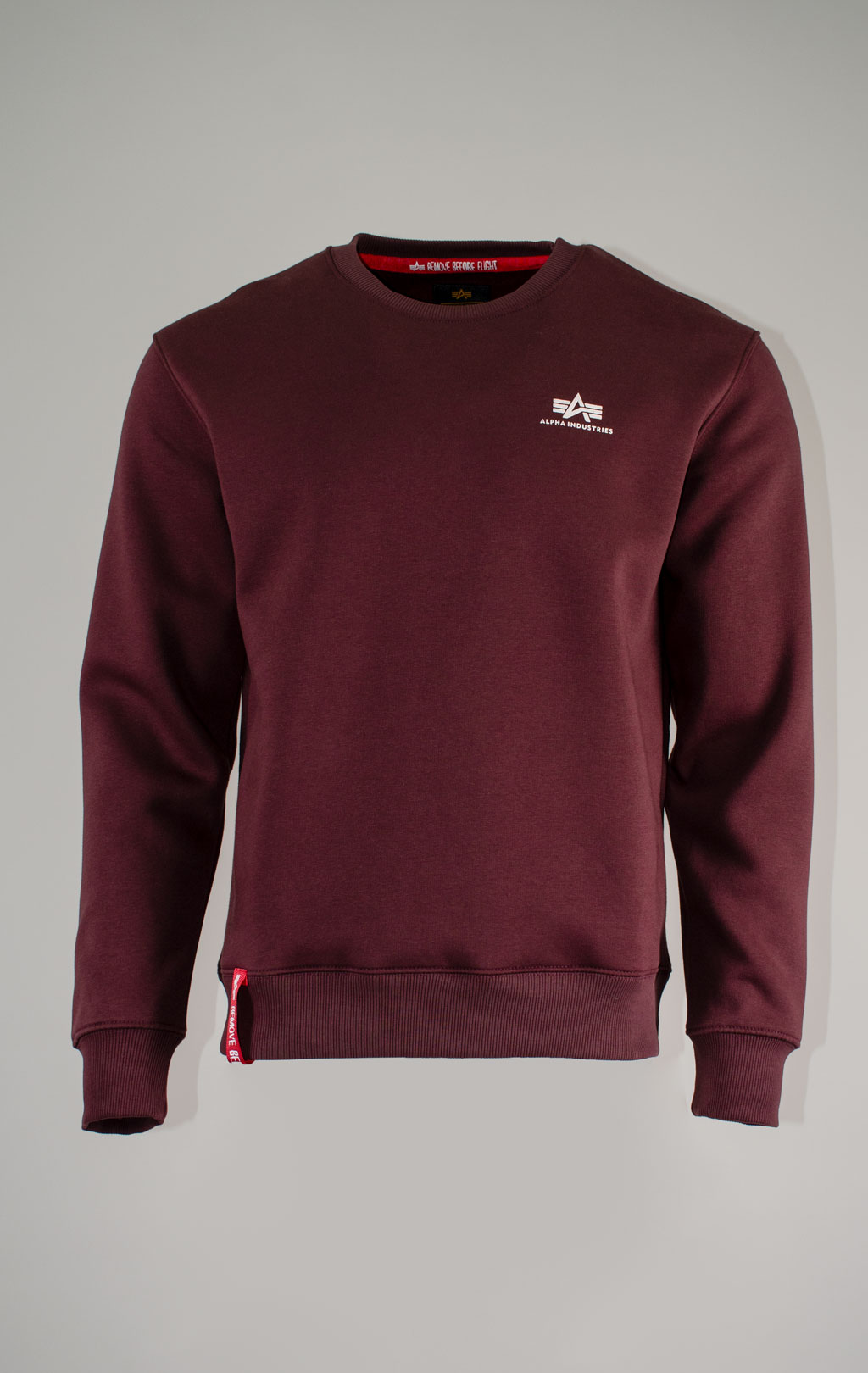 Свитшот ALPHA INDUSTRIES BASIC SWEATER SMALL LOGO deep maroon 