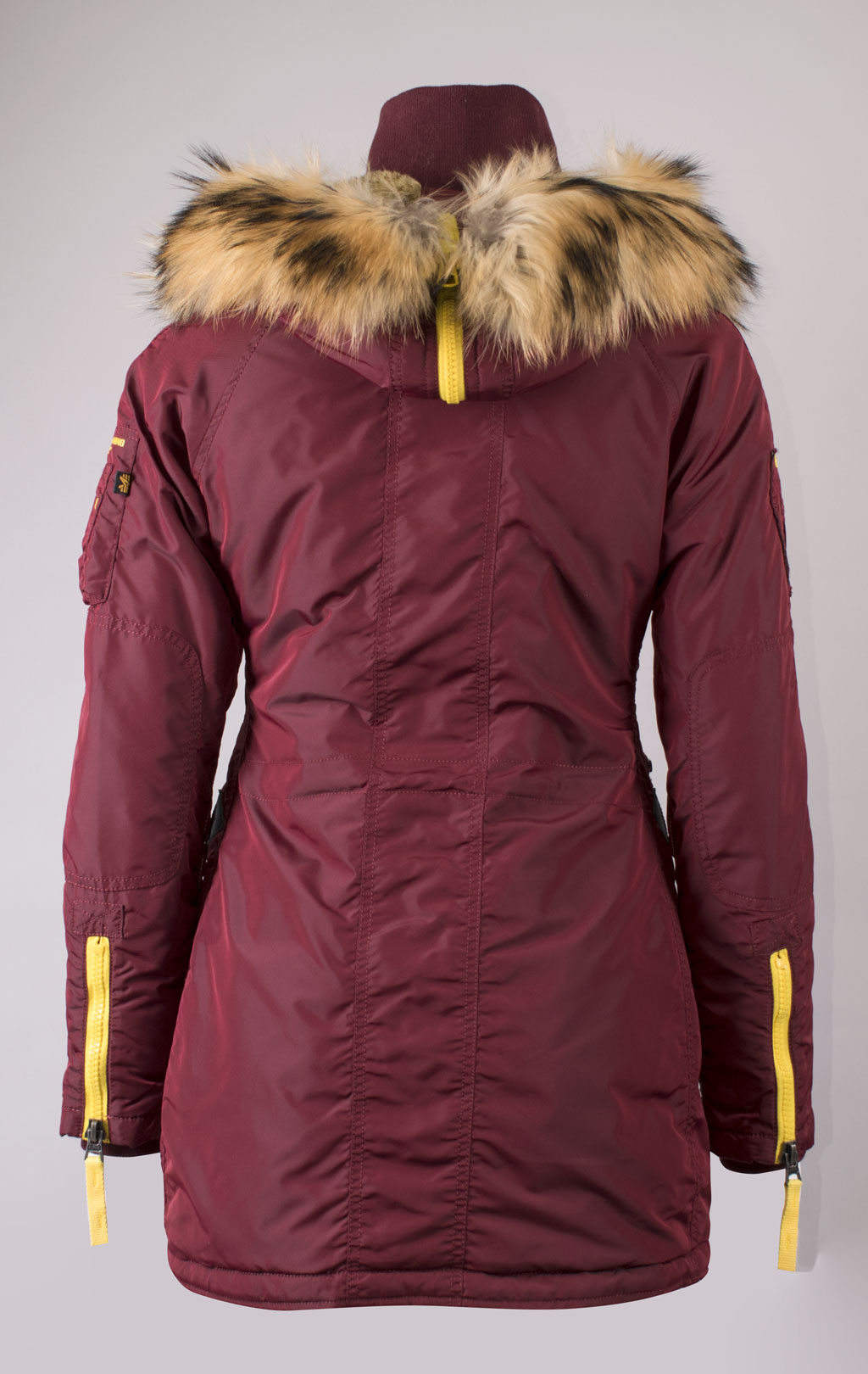 Женская аляска ALPHA INDUSTRIES N-3B PPS натур. мех burgundy 