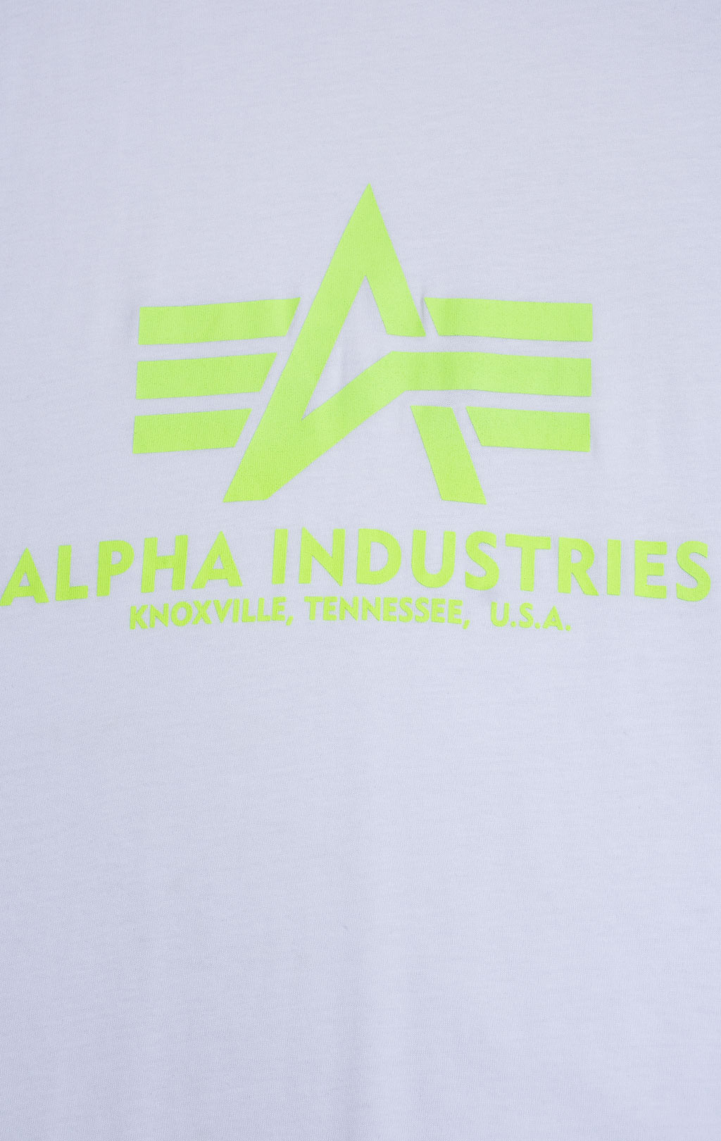 Футболка ALPHA INDUSTRIES BASIC T big size white/neon yellow 