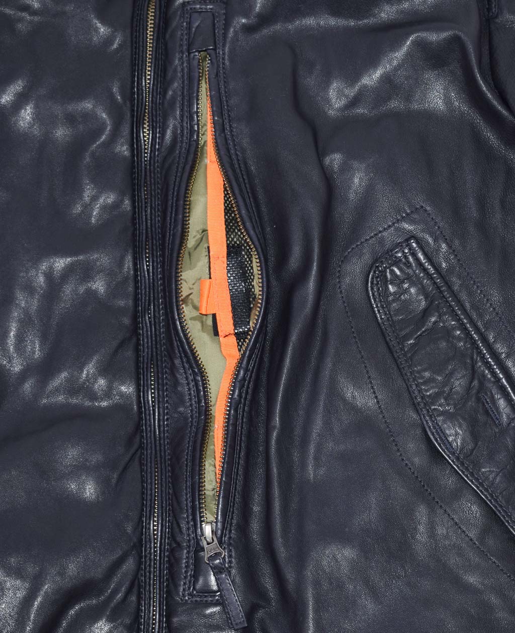 Куртка-пилот PARAJUMPERS JOSH LEATHER кожа FW 20/21 navy 