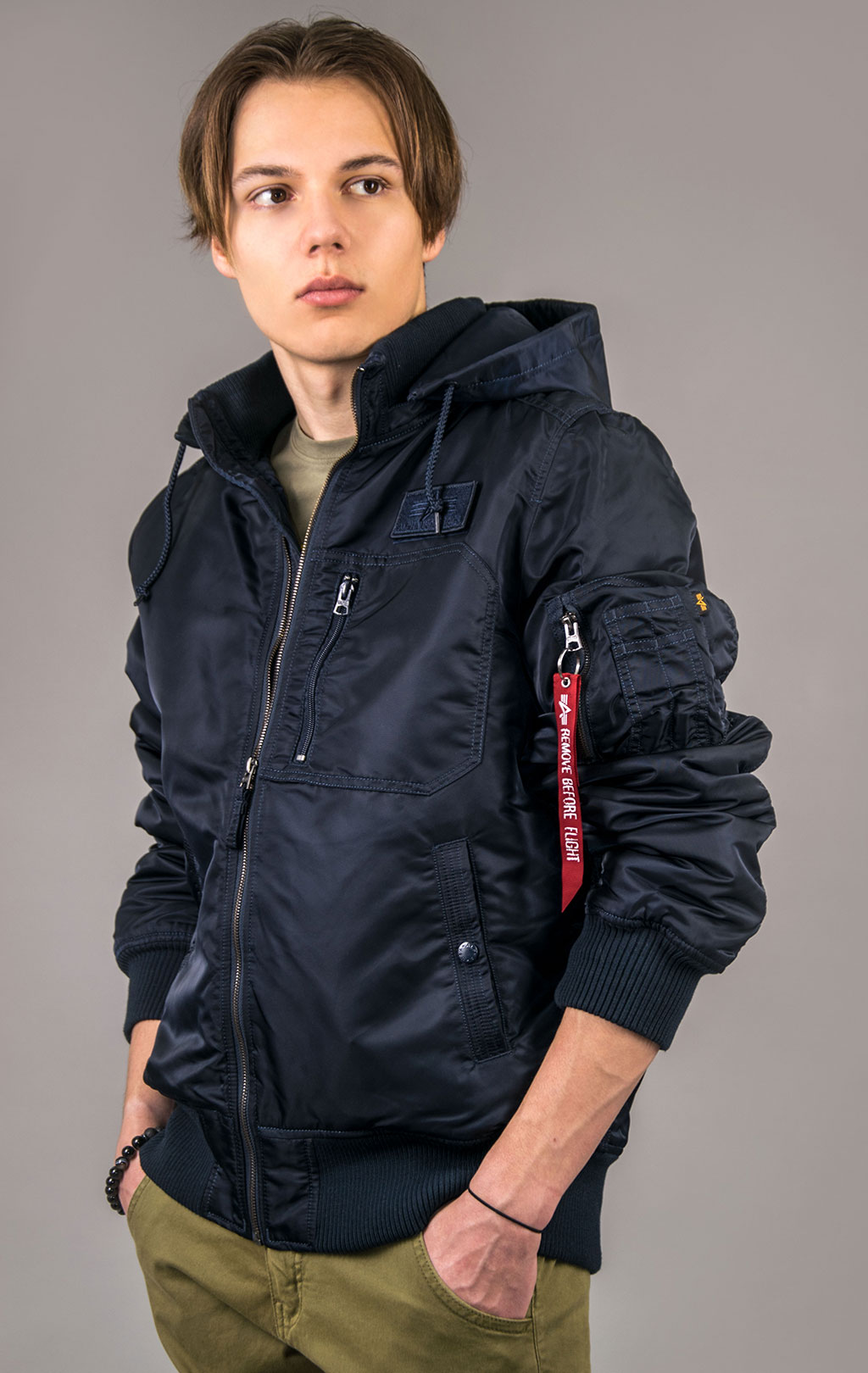 Куртка-бомбер лётная ALPHA INDUSTRIES MA-1 HOODED RIB FW 21 m replica blue 