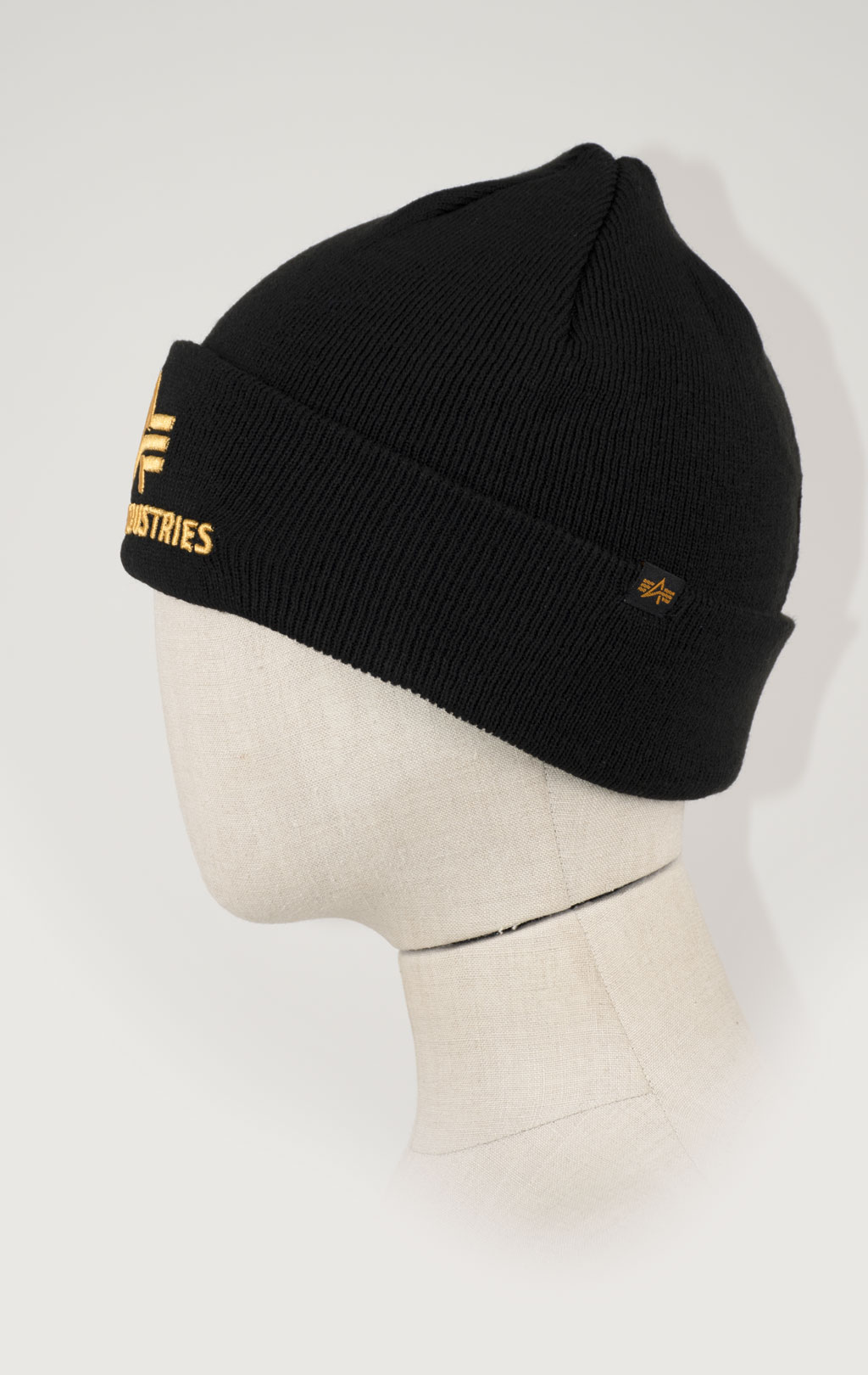 Шапка ALPHA INDUSTRIES 3D BEANIE black/yellow gold 