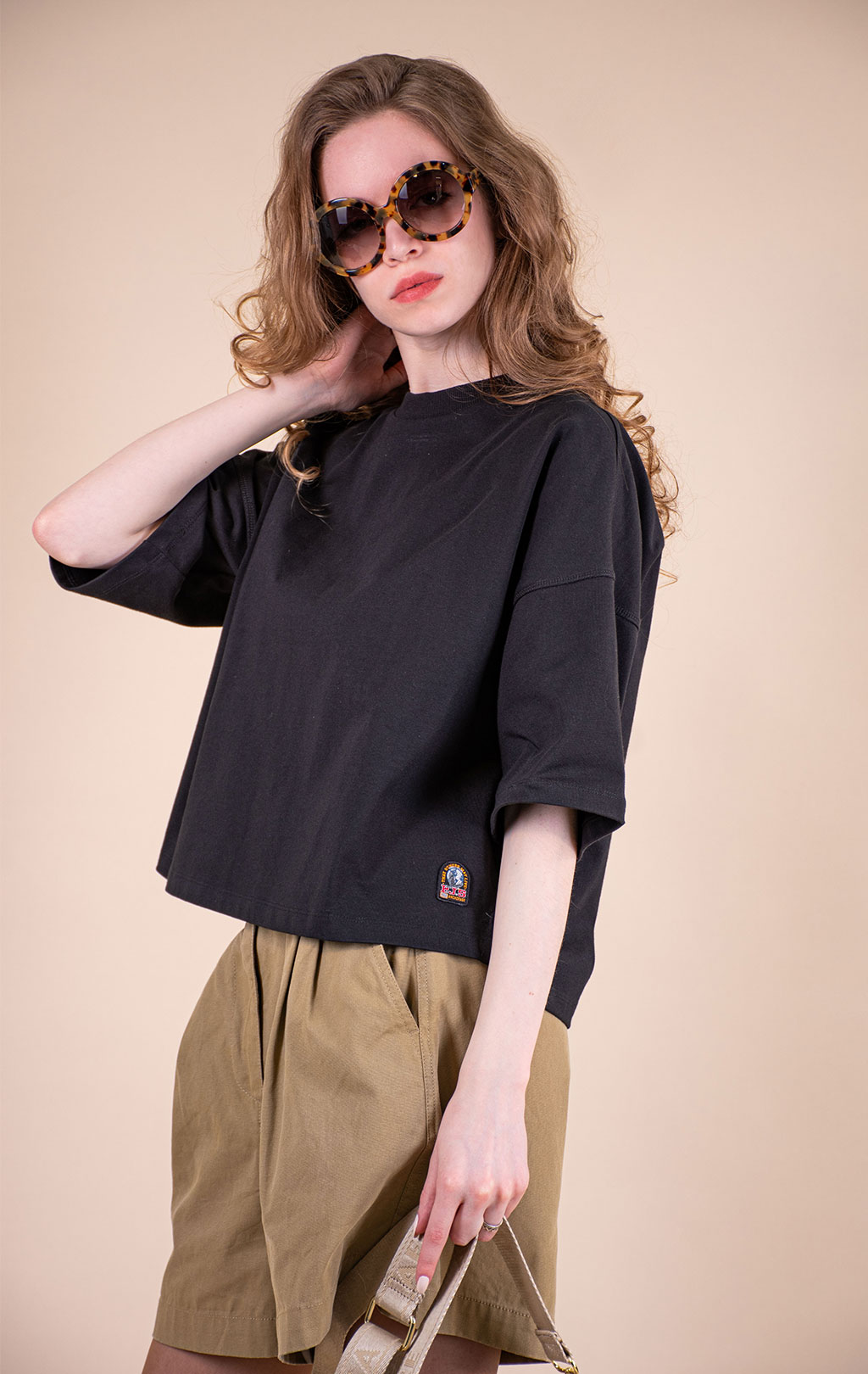 Женская футболка-кроп PARAJUMPERS ROZANNE TEE SS 26 black 