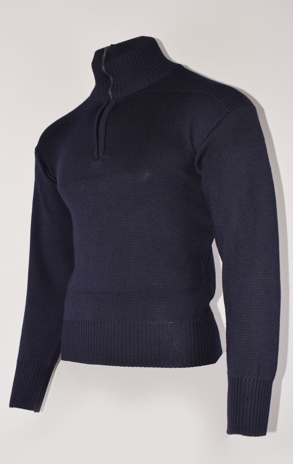 Свитер 1/2 zip армейский шерсть blue Италия