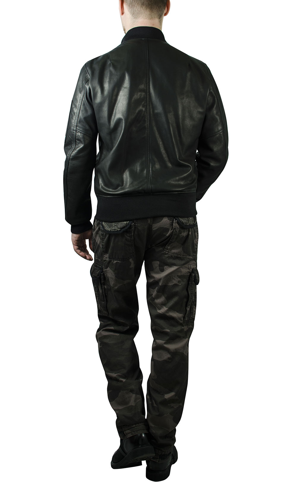 Куртка-бомбер SCHOTT NYC MA-1 BOMBER JCT Lightweight Natural Pebble Cowhide Leather 27 кожа black (227) 