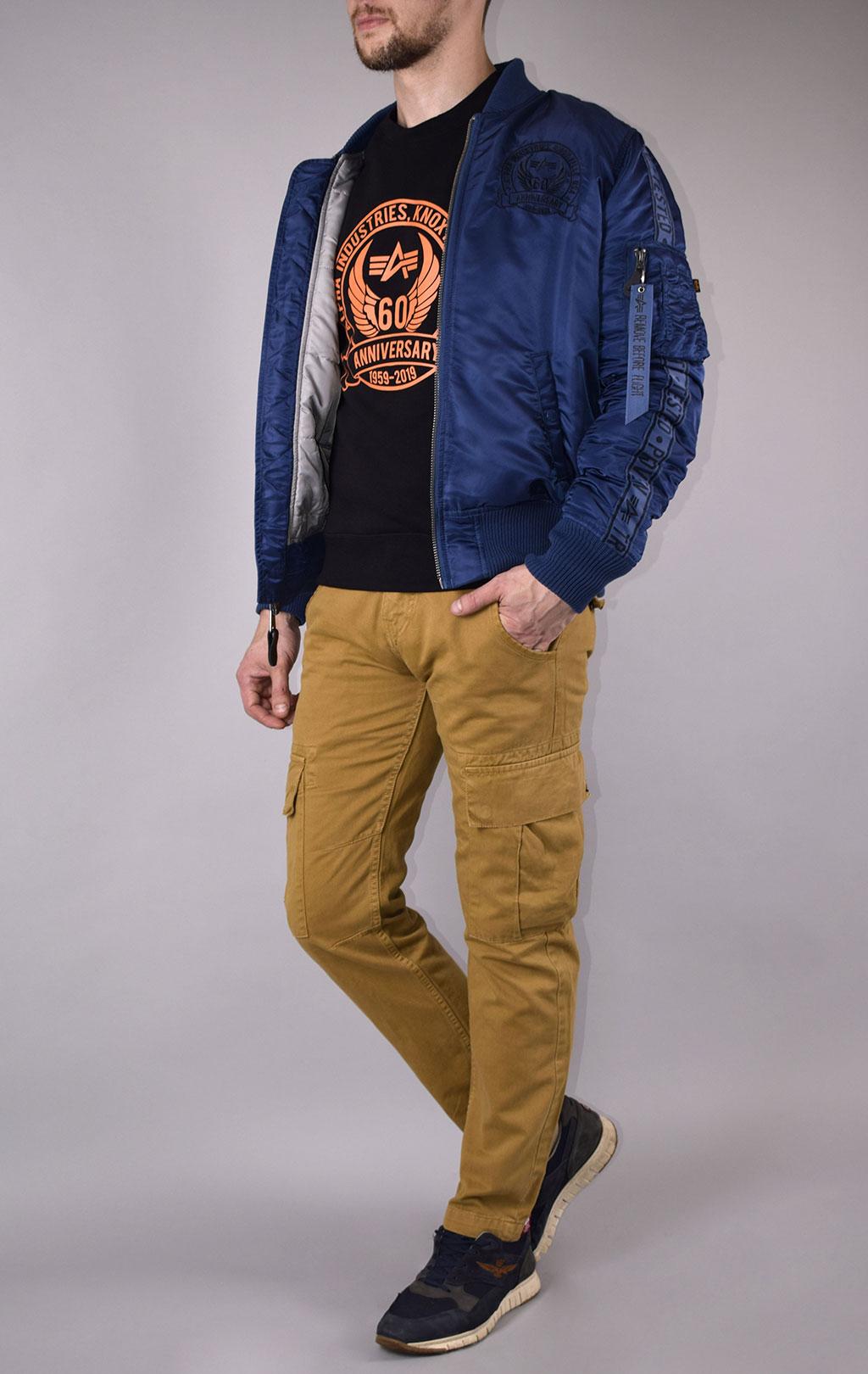 Бомбер ALPHA INDUSTRIES MA-1 60TH ANNIVERSARY new navy 