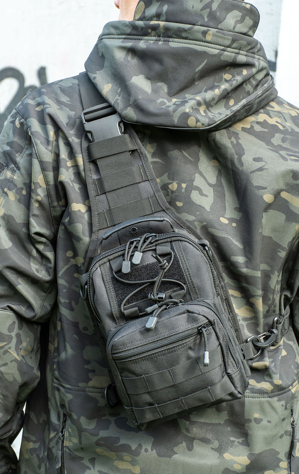 Рюкзак однолямочный SLING MOLLE black PK-098 Китай