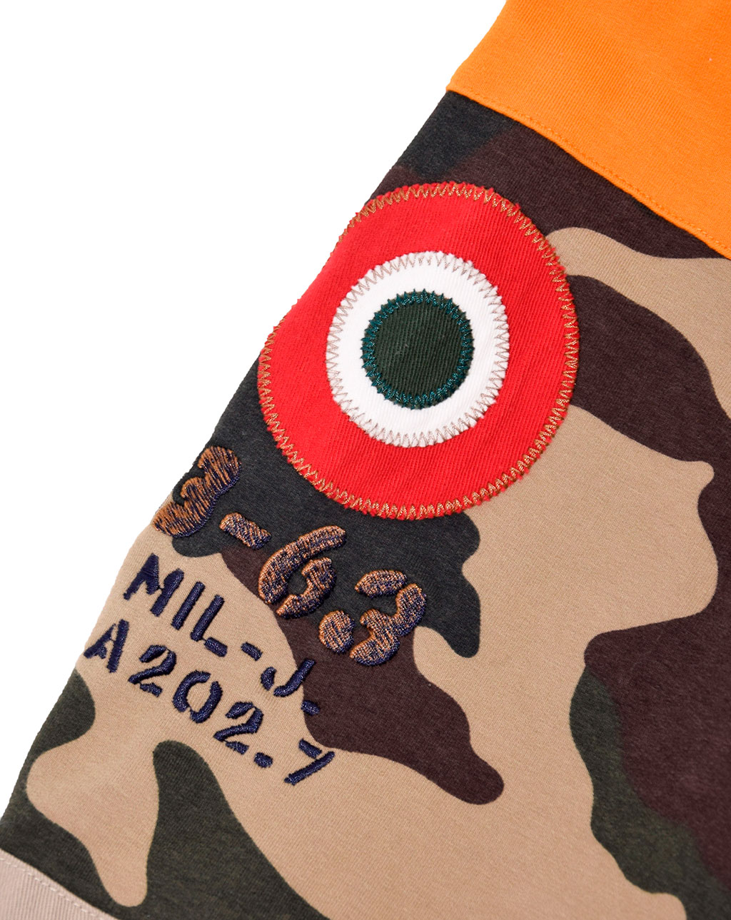 Толстовка AERONAUTICA MILITARE SS19 arancio chiaro/camo/verde (FE 1323) 