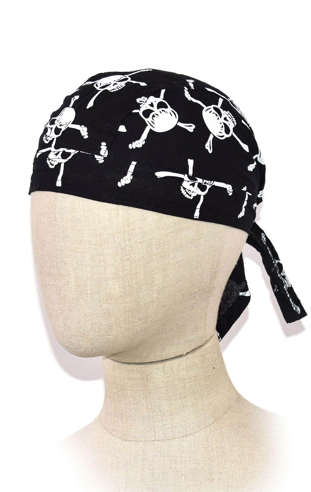 Бандана Mil-Tec SKULL с завязками black 