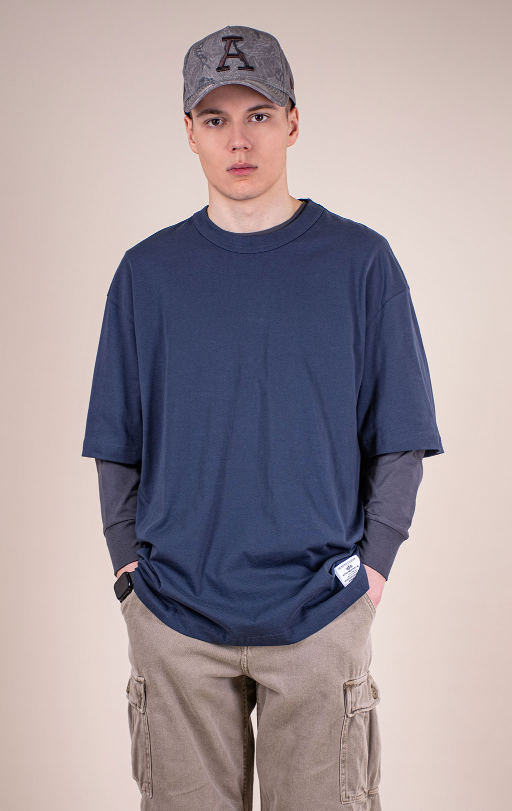 Футболка ALPHA INDUSTRIES RELAXED TEE SS 26 rep. blue 