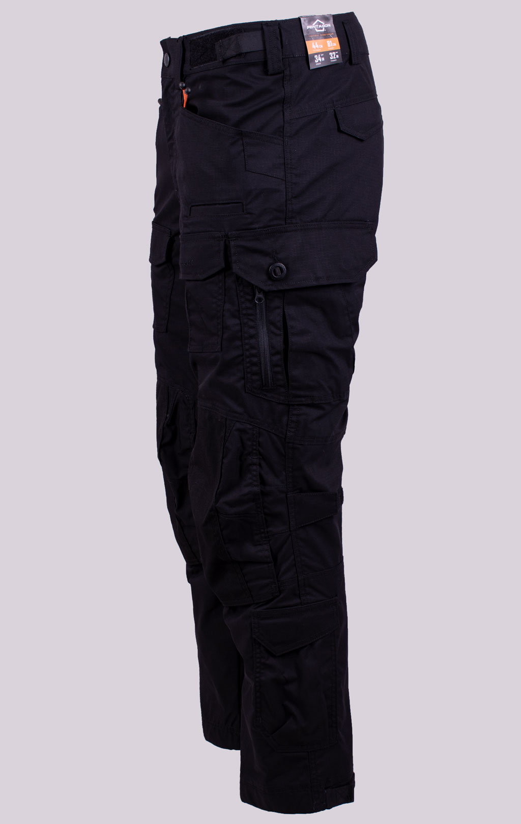 Брюки тактические Pentagon WOLF big size хлопок35%/полиэстер65% Rip-Stop stretch black 05031 