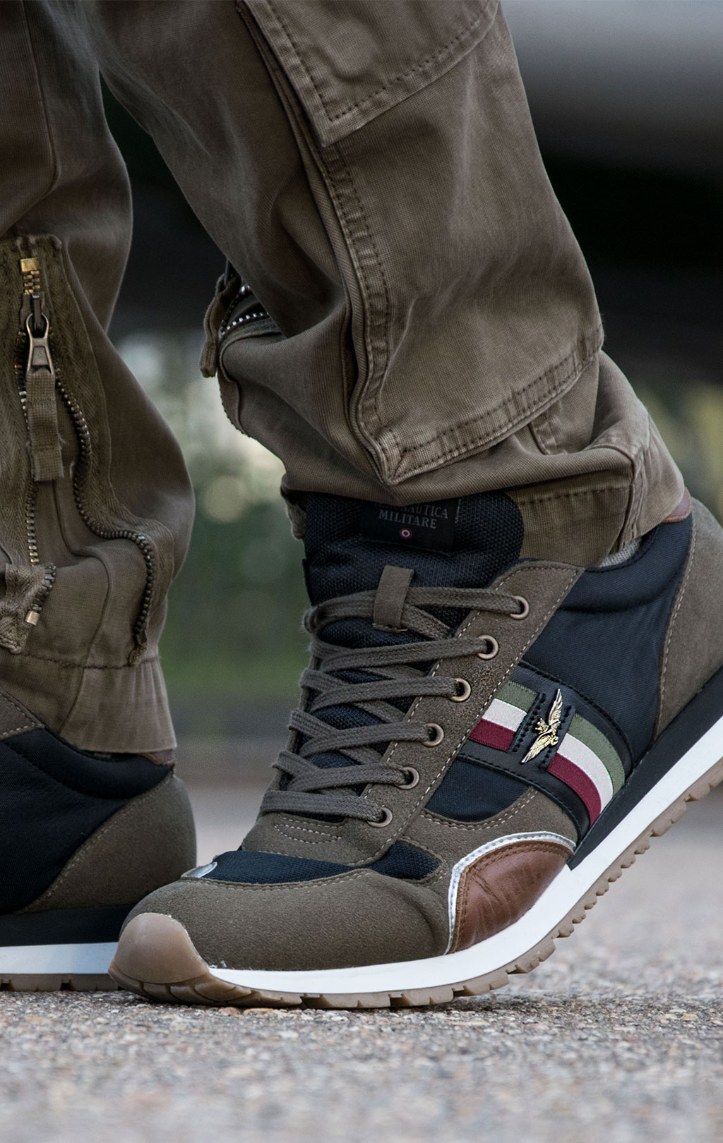 Кроссовки AERONAUTICA MILITARE SS 21 m/PT verde militare/black (SC 190) 