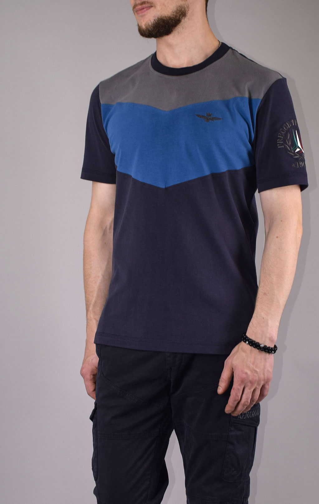 Футболка AERONAUTICA MILITARE FW 19/20 grigio/cielo/blue (TS 1645) 