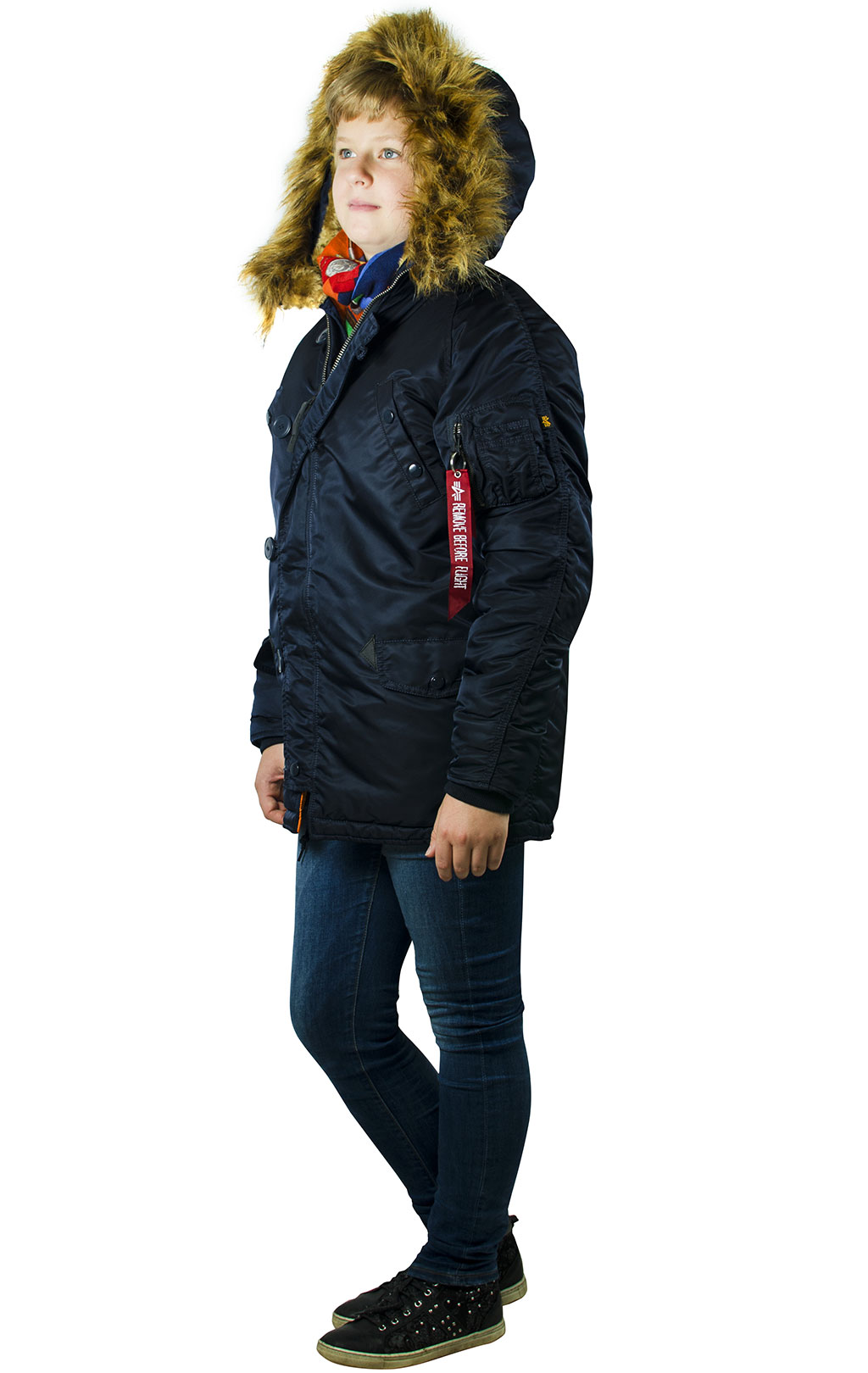 Детская аляска длинная ALPHA INDUSTRIES N-3B VF rep. blue 