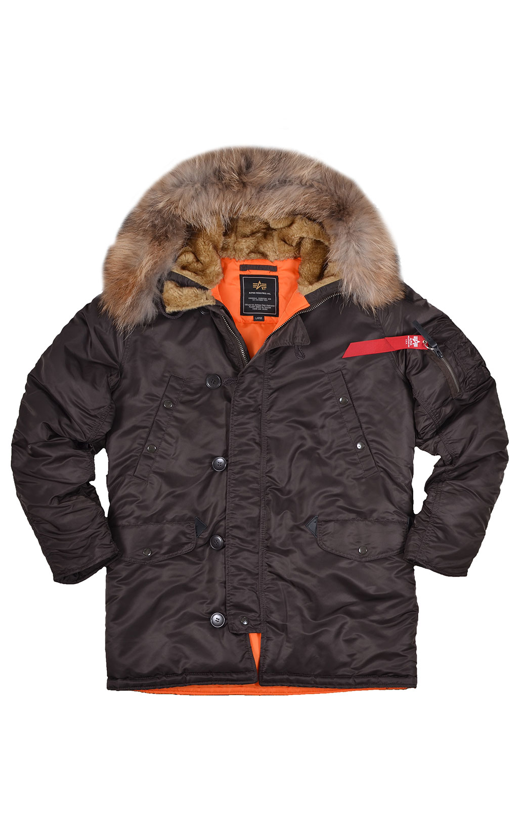 Аляска ALPHA INDUSTRIES N-3B VF 59 big size натур. мех deep brown 