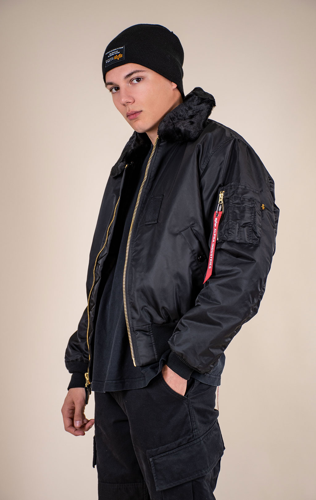 Куртка-пилот ALPHA INDUSTRIES B-15 HERITAGE FIT FLIGHT JACKET FW 26/27 black 