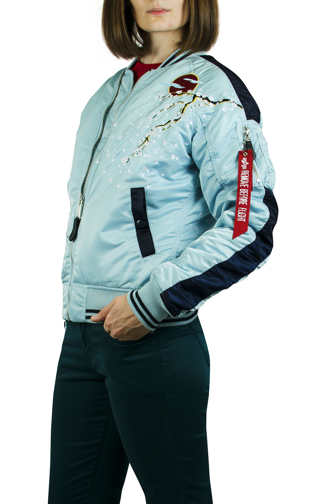 Женская куртка-бомбер лётная ALPHA INDUSTRIES MA-1 SOUVENIER air blue 